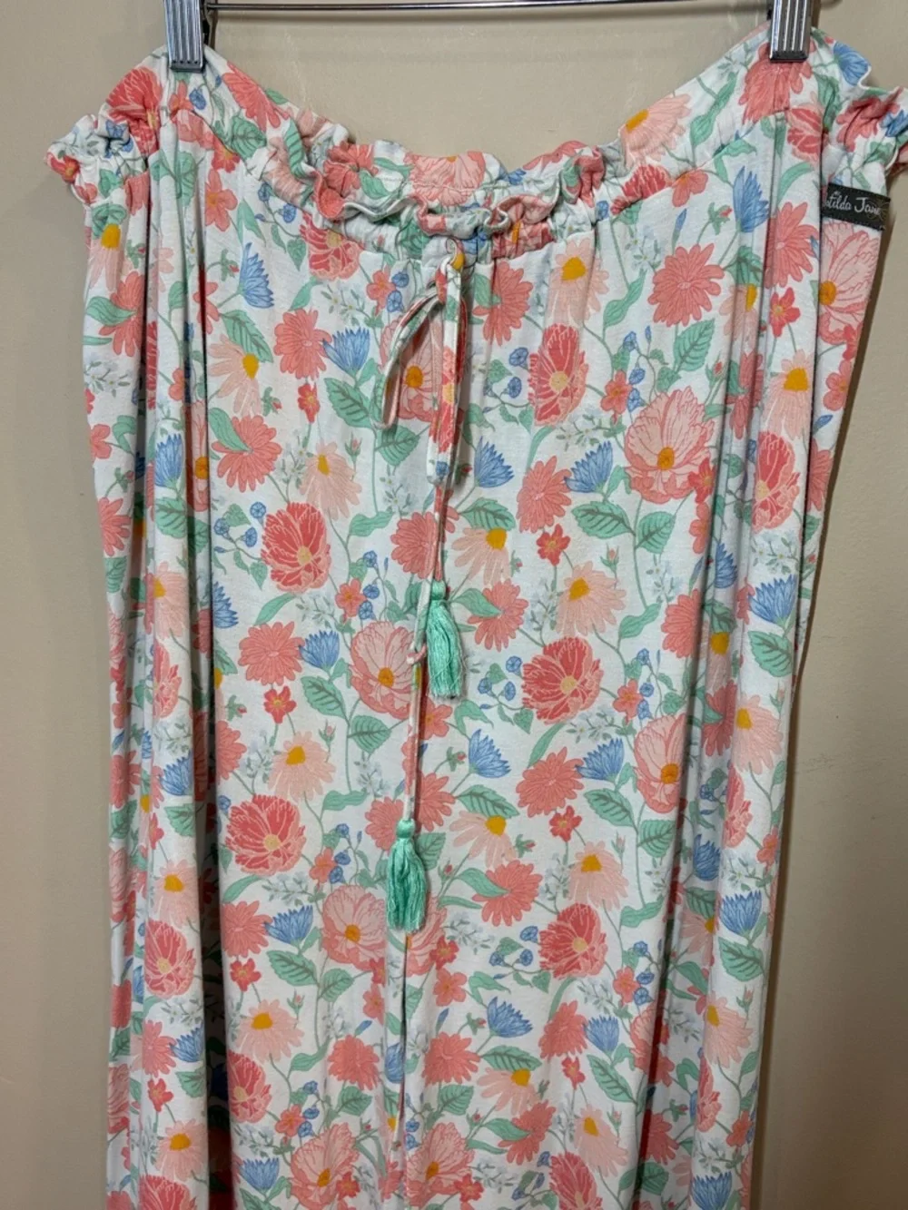 Matilda Jane Pastel Floral Button-Up PJ Set in Coral, Mint & Blue - Picture 5 of 13